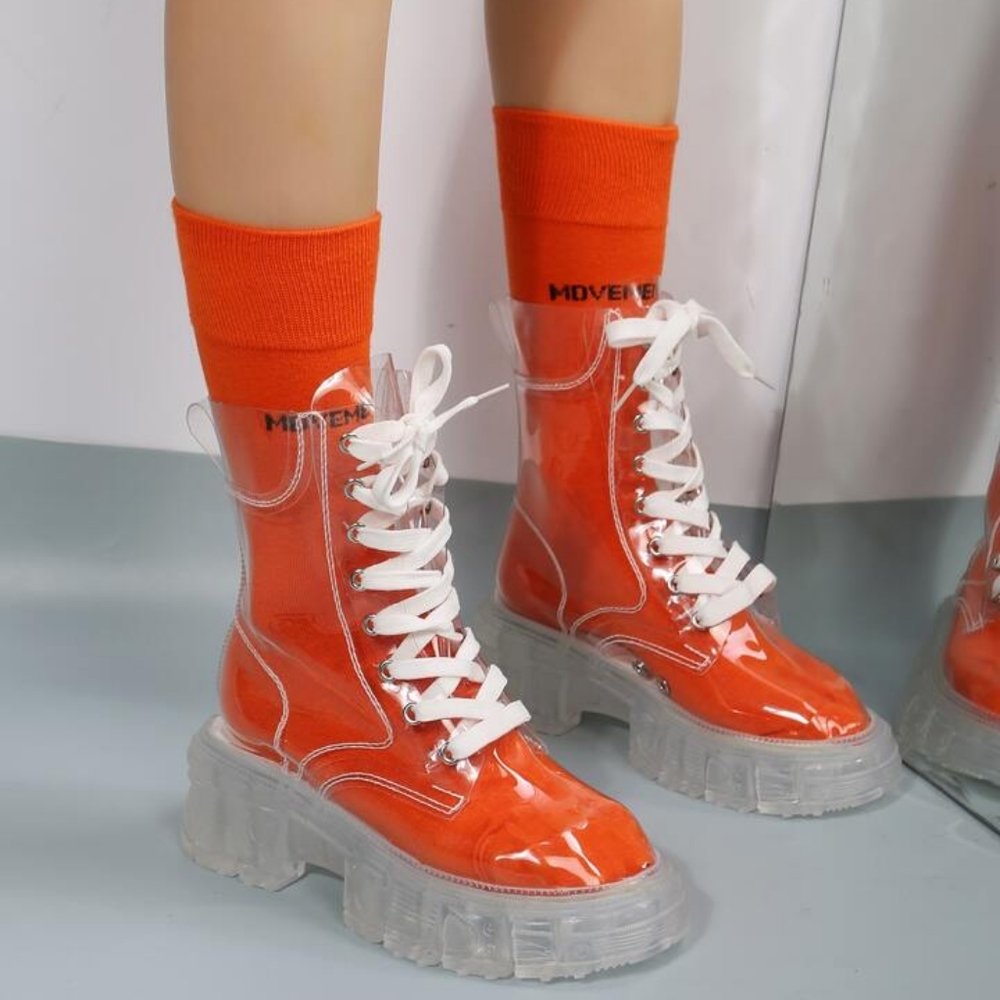Clear Peek Thru Boots That Match Any Outfit. Perfect For Modeling. Trippy cool